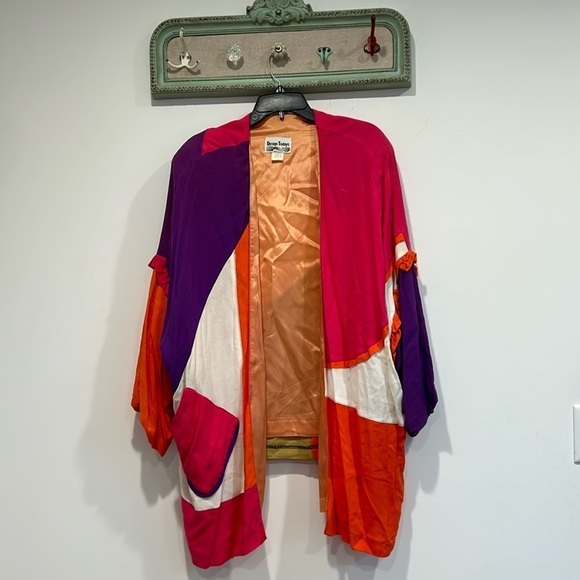 Vintage 80s-90s design today patchwork colorblock clown core cardigan oversized - Picture 1 of 9